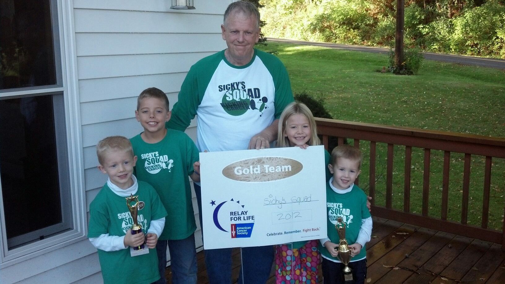 Paul Sick with his Grandkids form Sicky's Squad for their first Relay for Life event!